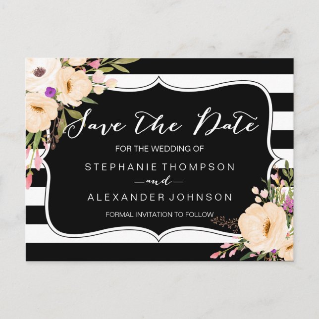 Vattenfärgsemone Blooms Spara vykort för datum (Framsida)