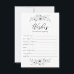Vattenfärgsemones Önskemål för Bride och Groom Rådkort<br><div class="desc">Vit vattenfärgsemones Önskemål för Bride and Groom Card. Vattentärfärgade illustrationer av vita anemoner med eukalyptus och andra folieaccenter med god önskemål- kort.  era förhoppningar och önskemål för de nya lywederna.</div>