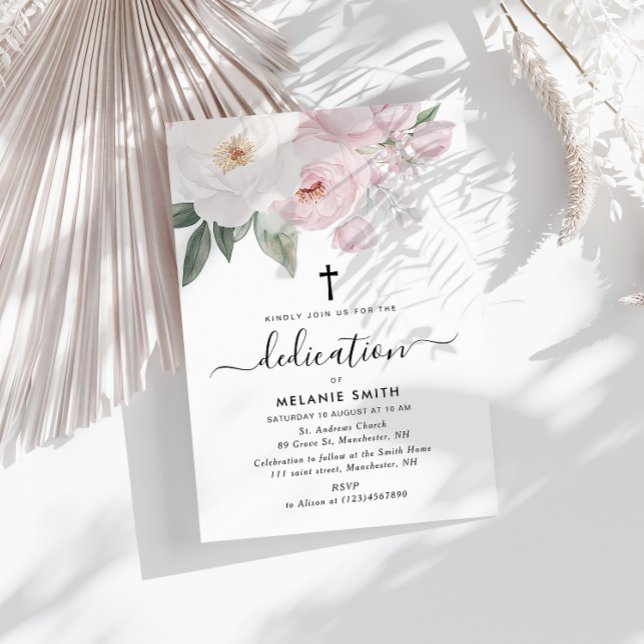 vattenfärgsengagemang för rosa och vit blommigt inbjudningar (Skapare uppladdad)