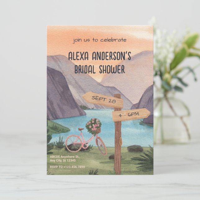 Vattenfärgsestetisk möhippa Sjö Inbjudningar (Stående Fram)