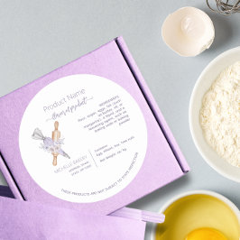 Vattenfärgsetikett Blommigt Baking verktyg stuktla Runt Klistermärke