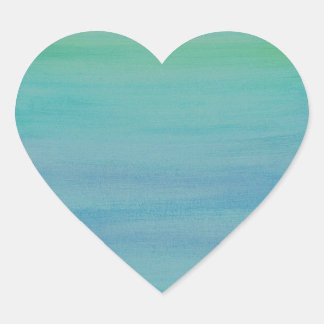 Vattenfärgsetikett Hjärtformat Klistermärke (Framsida)