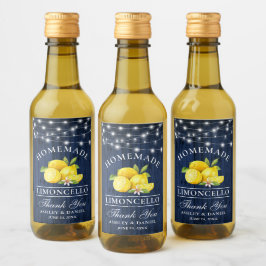 Vattenfärgsetikett Lemons Wood Ljus Mini Flaska Vinetikett