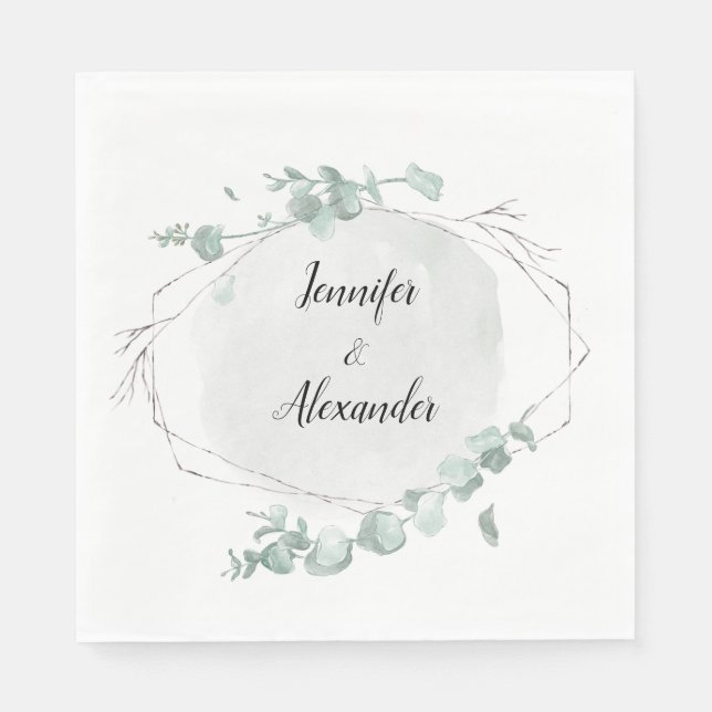 Vattenfärgseukalyptus Pappersservett (Framsidan)