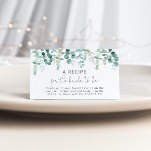Vattenfärgseukalyptus Recipe för bruden Tilläggskort