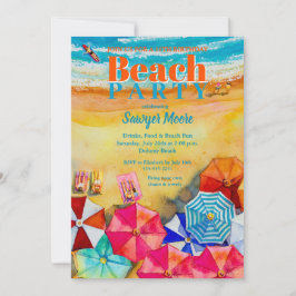 Vattenfärgsfack 16:e Födelsedagsfesten Inbjudningar