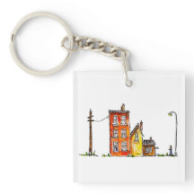 Vattenfärgsfack med gatuljus