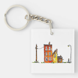 Vattenfärgsfack med gatuljus