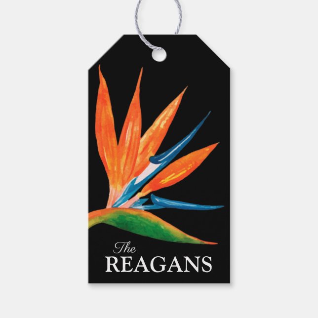 Vattenfärgsfågel för Anpassningsbar för paradise-f Presentetikett (Framsidan)