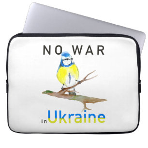 Vattenfärgsfågel Inget krig i Ukraina Laptop Fodral