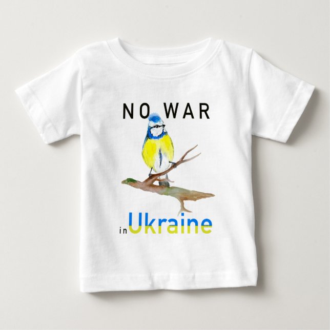 Vattenfärgsfågel Inget krig i Ukraina Laptop sleev T Shirt (Framsida)
