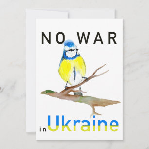 Vattenfärgsfågel No war in Ukraina Tote Bag Notebo Inbjudningar