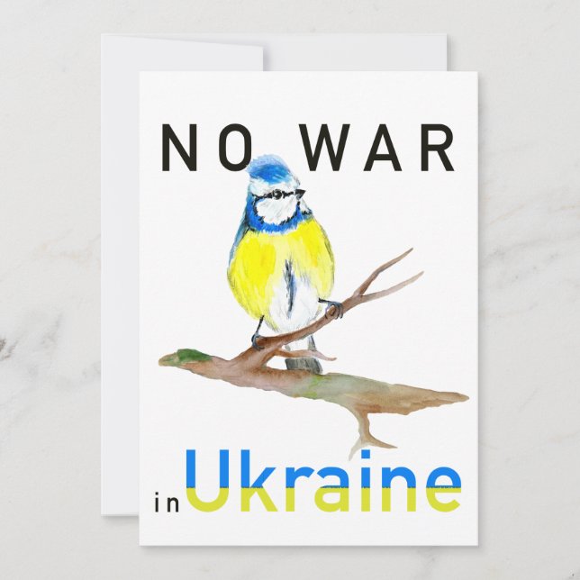 Vattenfärgsfågel No war in Ukraina Tote Bag Notebo Inbjudningar (Framsida)
