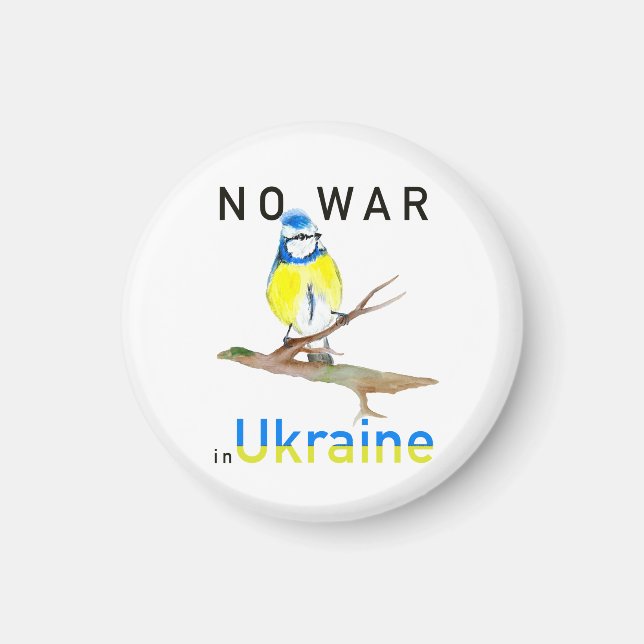 Vattenfärgsfågel No war in Ukraina Tote Bag Notebo Magnet (Framsidan)