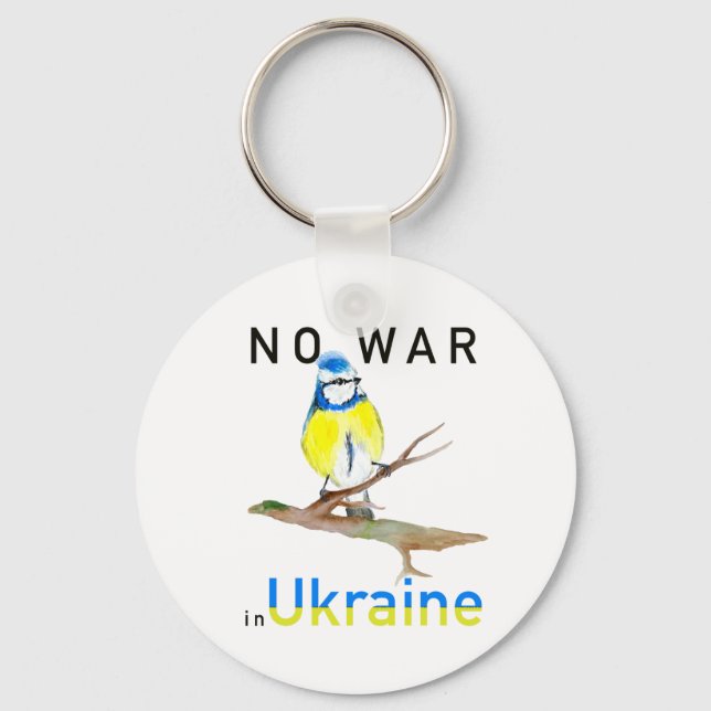 Vattenfärgsfågel No war in Ukraina Tote Bag Notebo Nyckelring (Framsida)