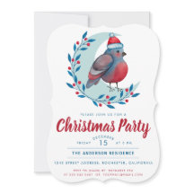 Vattenfärgsfågel vid Måne jul Party