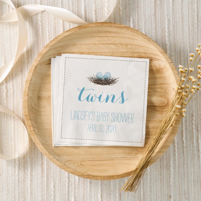 Vattenfärgsfåglars bo | Pojke Shower för Twis Pappersservett (Skapare uppladdad)