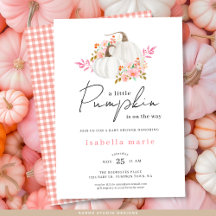 Vattenfärgsfall Blommigt Litet Pumpkin Baby Shower