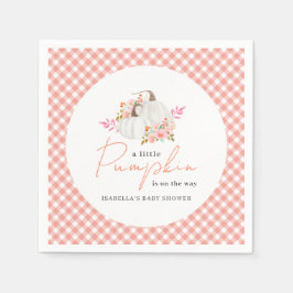 Vattenfärgsfall Blommigt Litet Pumpkin Baby Shower Pappersservett