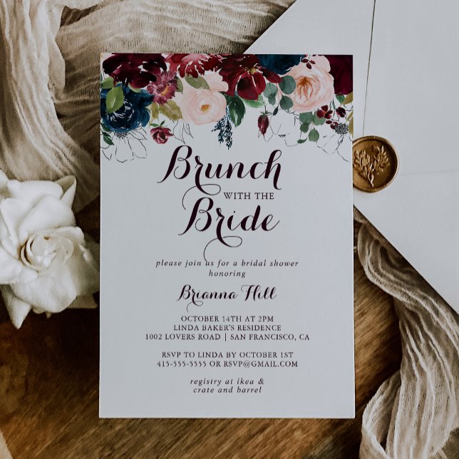 Vattenfärgsfall Brunch med Bride Shower Inbjudningar (Skapare uppladdad)