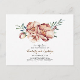 Vattenfärgsfall för bukett-blommigt spara datumet meddelande vykort