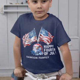 Vattenfärgsfamilj Namn personlig 4 juli T Shirt