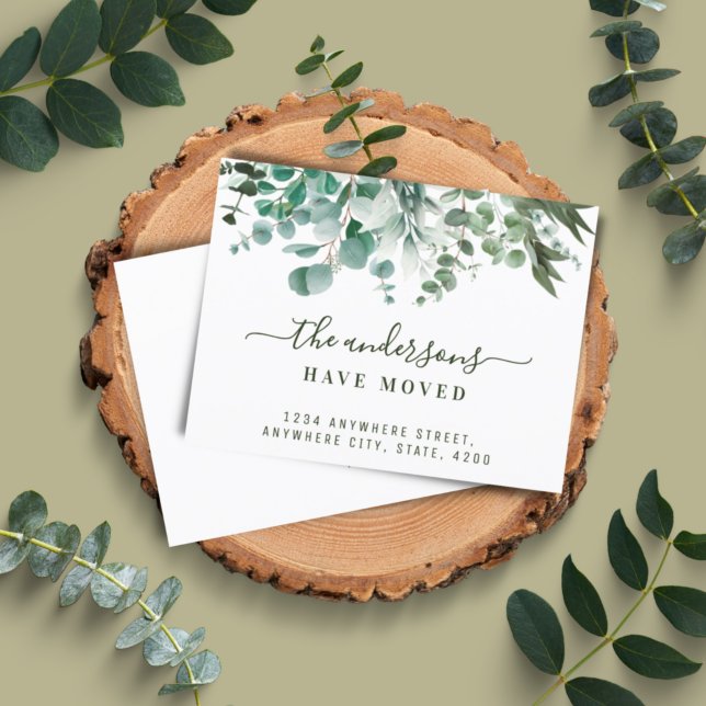 Vattenfärgsfamiljen Eucalyptus Foliage Family har  Meddelande Vykort (Skapare uppladdad)