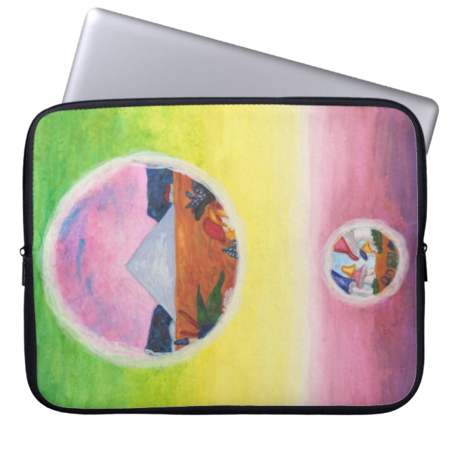 VattenfärgsFantasy Dimensions Pyramid Dream Worlds Laptop Fodral (Framsidan)