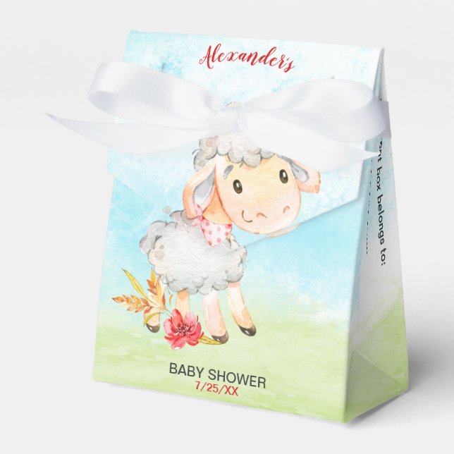 Vattenfärgsfårans babyvisningsprogram presentaskar (Framsidan Sidan)