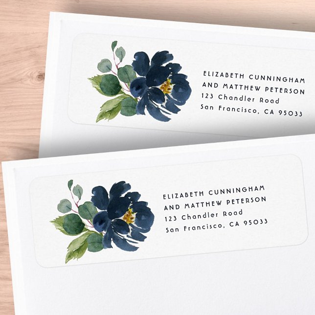 Vattenfärgsfärg Blommigt Bröllop Returadress Returadress Etikett (Skapare uppladdad)