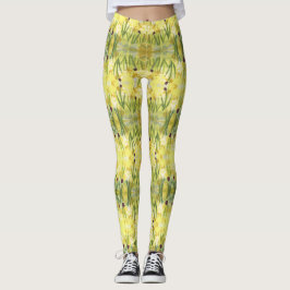 Vattenfärgsfärg Blommigt Leggings