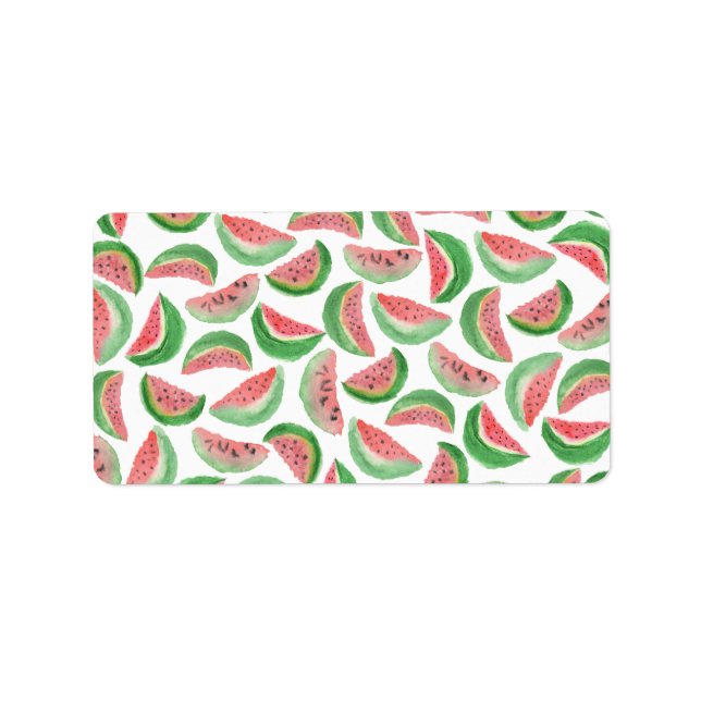 Vattenfärgsfärg för ursprunglig röd grönt trendig  adressetikett (Framsidan)