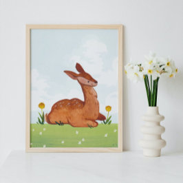 Vattenfärgsfärg i Hjorten Meadow Nursery Poster