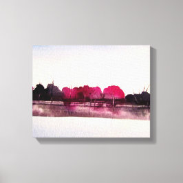 Vattenfärgsfärg målning av färgat liggande canvastryck