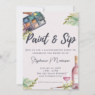 Vattenfärgsfärg och SpArt Bachelorette Party Inbjudningar