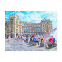 Vattenfärgsfärg på München Stachus.