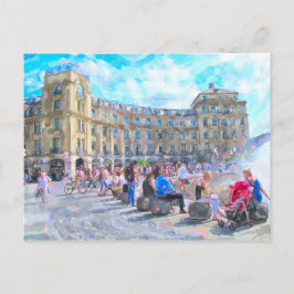 Vattenfärgsfärg på München Stachus. Vykort