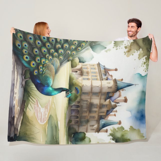 Vattenfärgsfärg på Peacock och Chateau Fleecefilt (På plats)