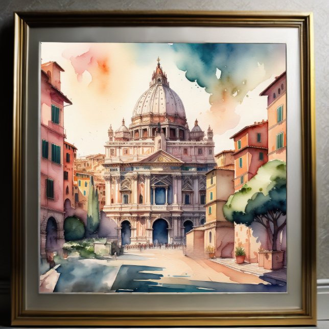 Vattenfärgsfärg på Rom-Italien Poster (Skapare uppladdad)