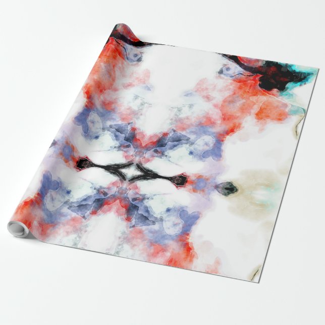 vattenfärgsfärg presentpapper (Utrullad)