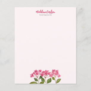Vattenfärgsfärg Rosa Hydrangea Lacecaps Blommigt P
