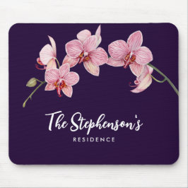 Vattenfärgsfärg Rosa Moth Orchids Painting Musmatta