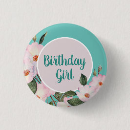 Vattenfärgsfärg Rosa ros Ballerina botaniska målni Knapp