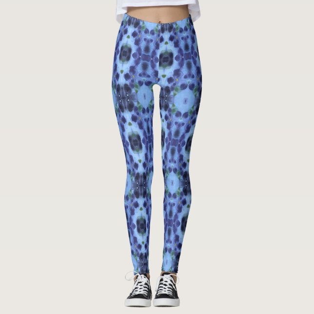 Vattenfärgsfärg Skriv ut Dam Leggings (Framsida)