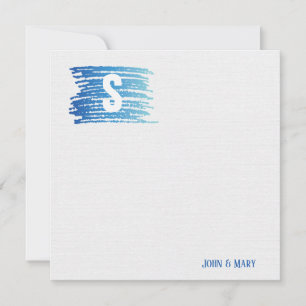 Vattenfärgsfärg Smeta ut monogram Kort