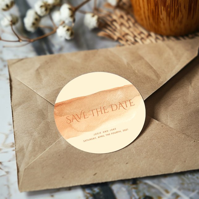 Vattenfärgsfärg tvättar spara datumet runt klistermärke (Skapare uppladdad)