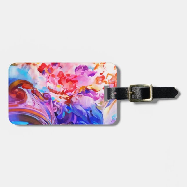 Vattenfärgsfärgad Abstrakt Färgfull Brushstrokes b Bagagebricka (Horisontell Framsida)