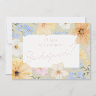 Vattenfärgsfärgad Blommigt Illustration Bröllop Br Inbjudningar