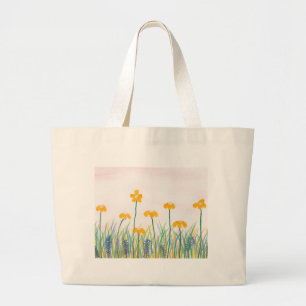 Vattenfärgsfärgad Blommigt Painting Jumbo Tote Bag Tygkasse