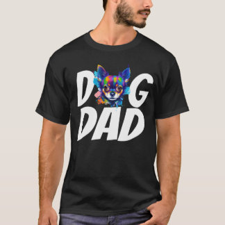 Vattenfärgsfärgad Chihuahua Mamma Hund Pappa Manar T Shirt